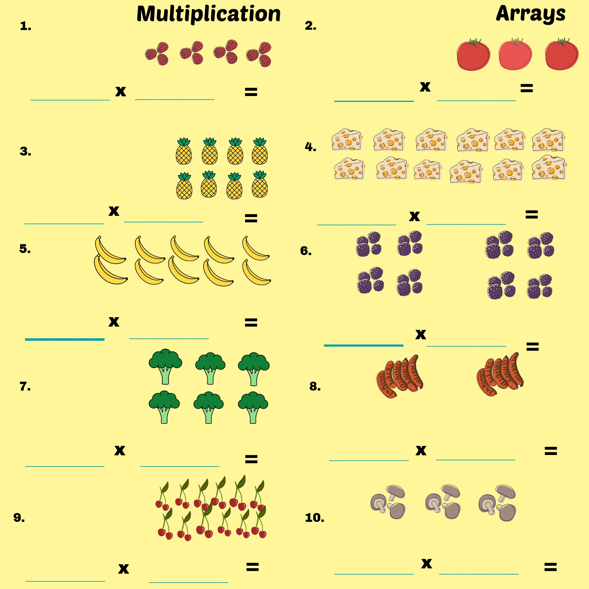 3rd grade multiplication arrays etsy