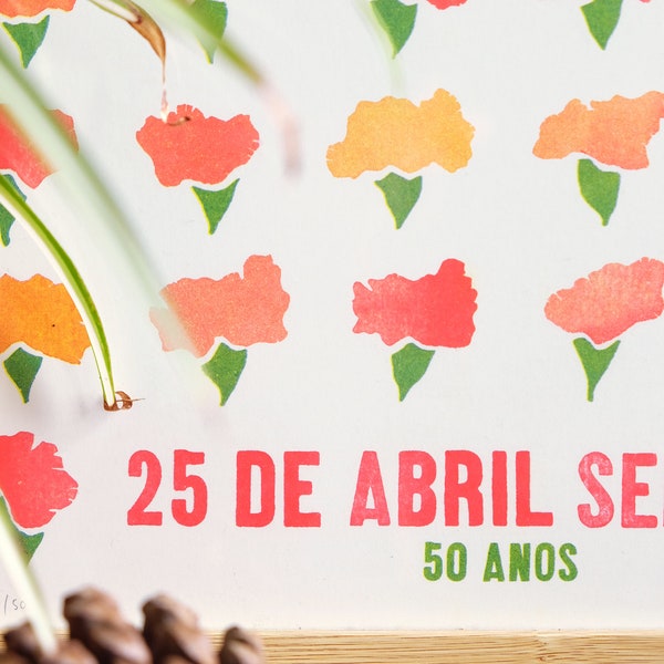 Cartel 25 de Abril Portugal 50 aniversario