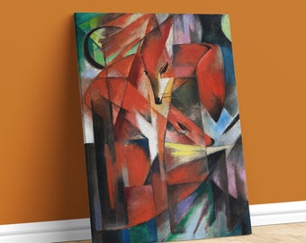 Franz Marc Die Füchse Alte Meister als Kunstdruck auf Leinwand oder Premium Papier für Standard Rahmen bis 60x90 cm / 24x36&quot; inch