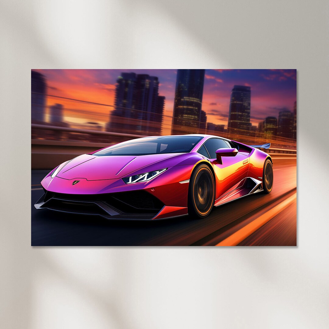 Lamborghini Aventador Rear Wing Sports Car Poster, Classic Race Print ...