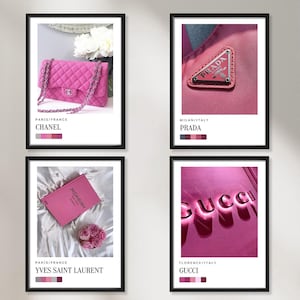 Fashion Mode Magenta Wandbilder 4er Set Bilder Premium Poster Wanddekoration