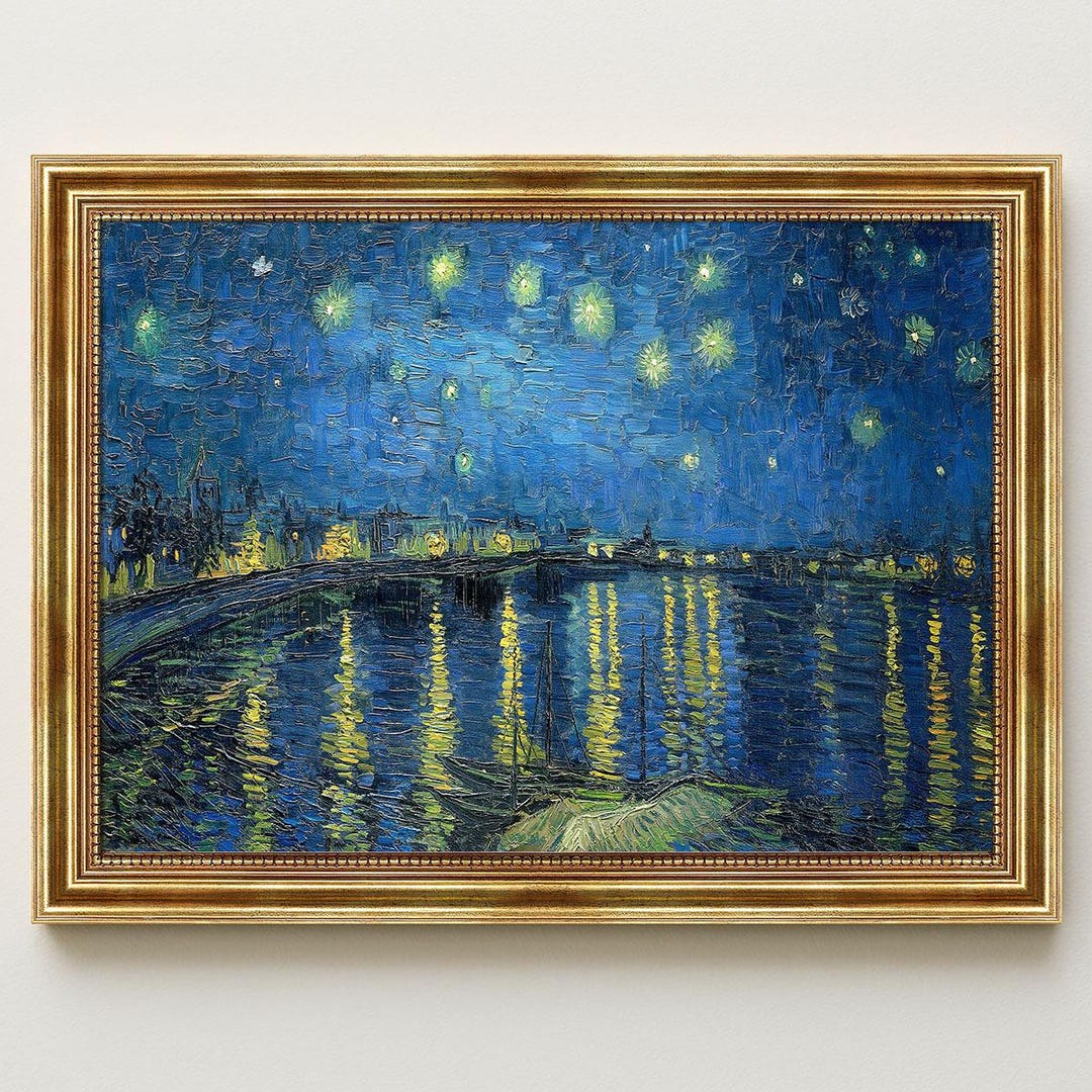 Starry Night Over the Rhône by Vincent Van Gogh, Framed in Gold - Wall ...