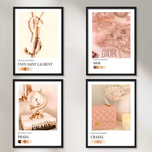 Fashion Mode Beige Wandbilder 4er Set Bilder Premium Poster Wanddekoration