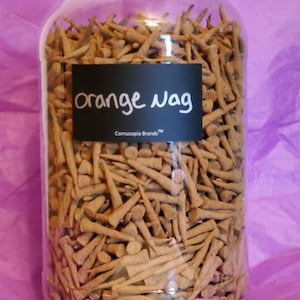 Orange nag scented incense cones made with recycled orange peel and natural nag champa