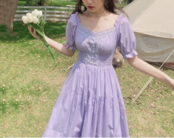 Purple dress aesthetic Clearance