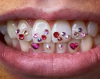 Petites pierres précieuses en forme de coeurs mixtes | Bijoux bling bling