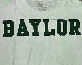 COLLEGE TAILGATE - baylor univeristy green hand tie dyed trendy oversized tee - size large