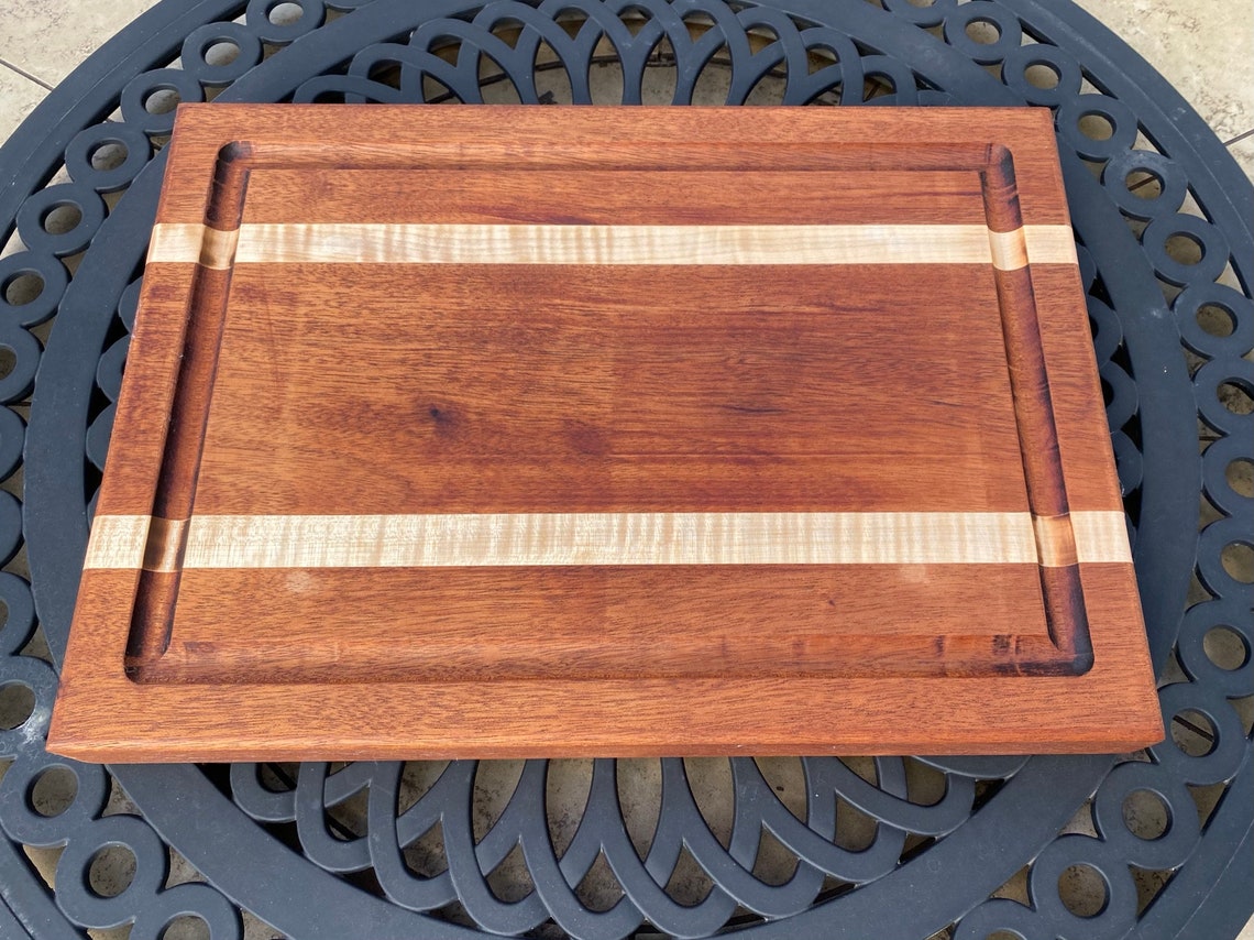 Handmade Butcher Block Cutting Board with Juice Groove Curly Etsy