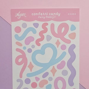 Adesivos de confete rosa pastel polco deco, adesivos de algodão doce para planejadores, bujos e polco deco, adesivo de scrapbooking pastel