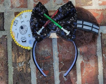 Star Wars Inspired Mouse Ears, Chewbacca Inspired Mouse Ears Lightsaber Minnie Ears