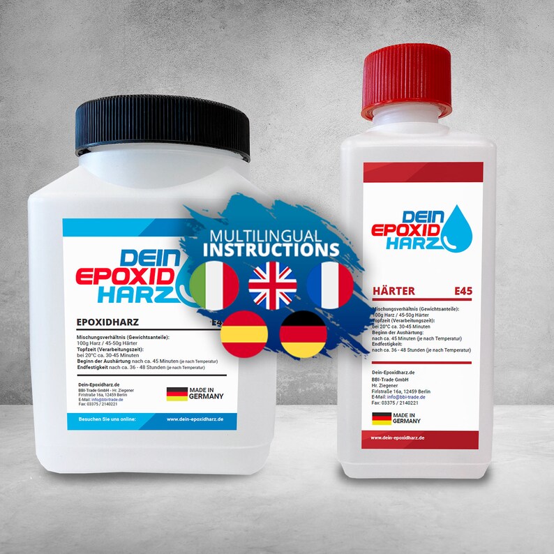 Epoxy Resin With Hardener 08kg GRP Set Professional Etsy