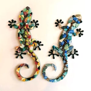 Gecko mosaic wall décor