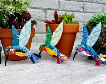 Hummingbird mosaic/ wall decor/ patio decor/ home decor/ special day gift