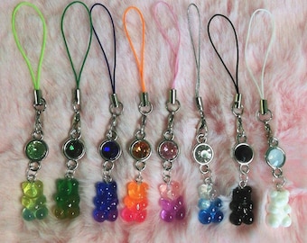 Gummy Bear Phone Charm Keychain Harajuku Gradient