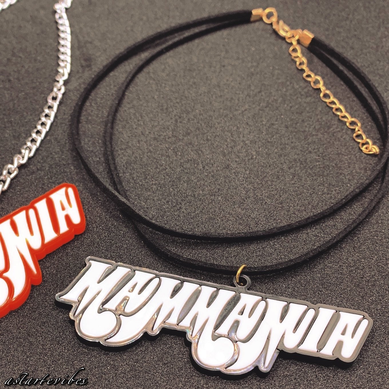 Mammamia Maneskin Mamma Mia Necklace And Choker Black Red Rock Etsy