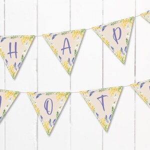 Printable Happy Mother&#39;s Day Banner, Mothers Day Banner, Floral Banner, Mother&#39;s day Party, Happy Mother&#39;s Day, Spring Banner