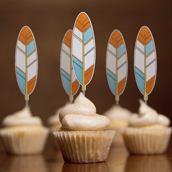 Tribal Cupcake Topper - INSTANT Download - Pow-Wow Cupcake Toppers - Native American Cupcake Toppers Set