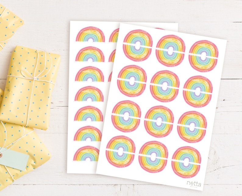 Printable Rainbow Cupcake Toppers, Cupcake Toppers for Rainbow Party ...