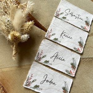 Marques places personnalisable thème hivernal  fait main pour mariage, baptême, anniversaire