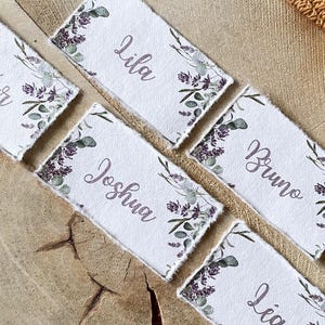 Marques places personnalisable thème Lilas fait main pour mariage, baptême, anniversaire