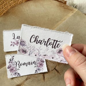 Marques places personnalisable thème Lilas (modèle Charlotte) fait main pour mariage, baptême, anniversaire