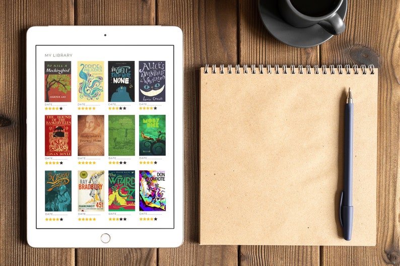 Digital Reading Journal Canva Template Etsy