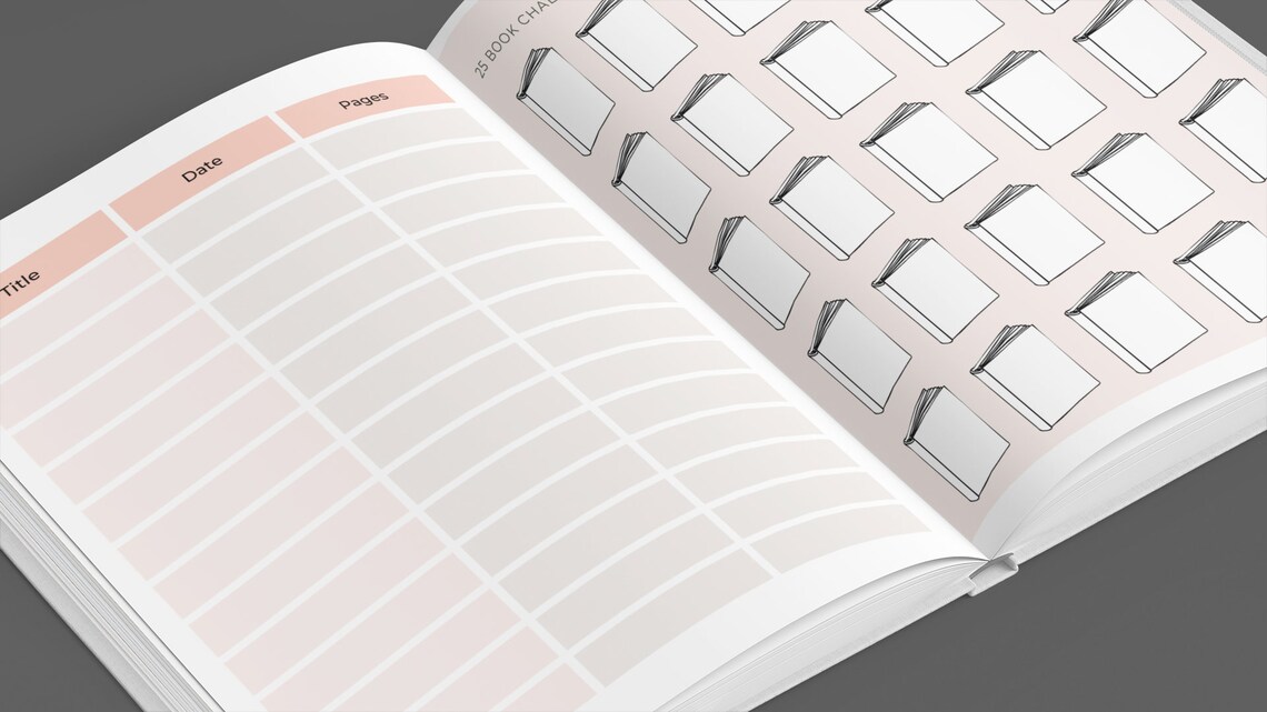 Digital Reading Journal Canva Template Etsy