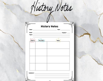 History Notes | Instant Download | Lifetime Printable PDF