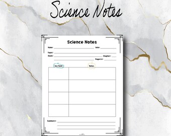 Science Notes | 2 Sections | Instant Download | Lifetime Printable PDF