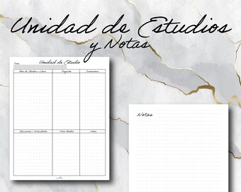 Unidad de Estudio con Notas | Editable* e Imprimible | Páginas PDF por Vida | PDF digital | Descarga Instantánea
