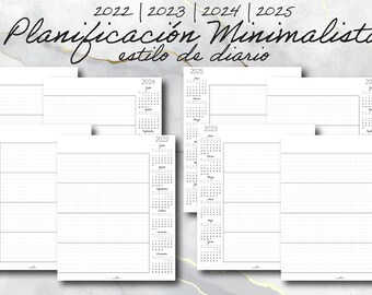 2022 | 2023 | 2024 | 2025 | Planificación Semanal | Descarga Instantánea | *Imprimible* por Vida | Página PDF | Agenda Estilo Diario