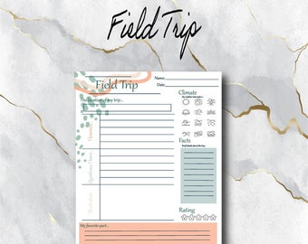 Field Trip Report | Neutral Tone Template | Instant Download | Lifetime Printable PDF
