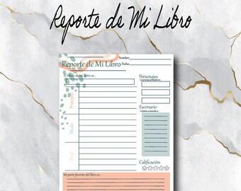 Reporte de Mi Libro | Plantilla de Tono Neutro | Descarga Instantánea | PDF Imprimible