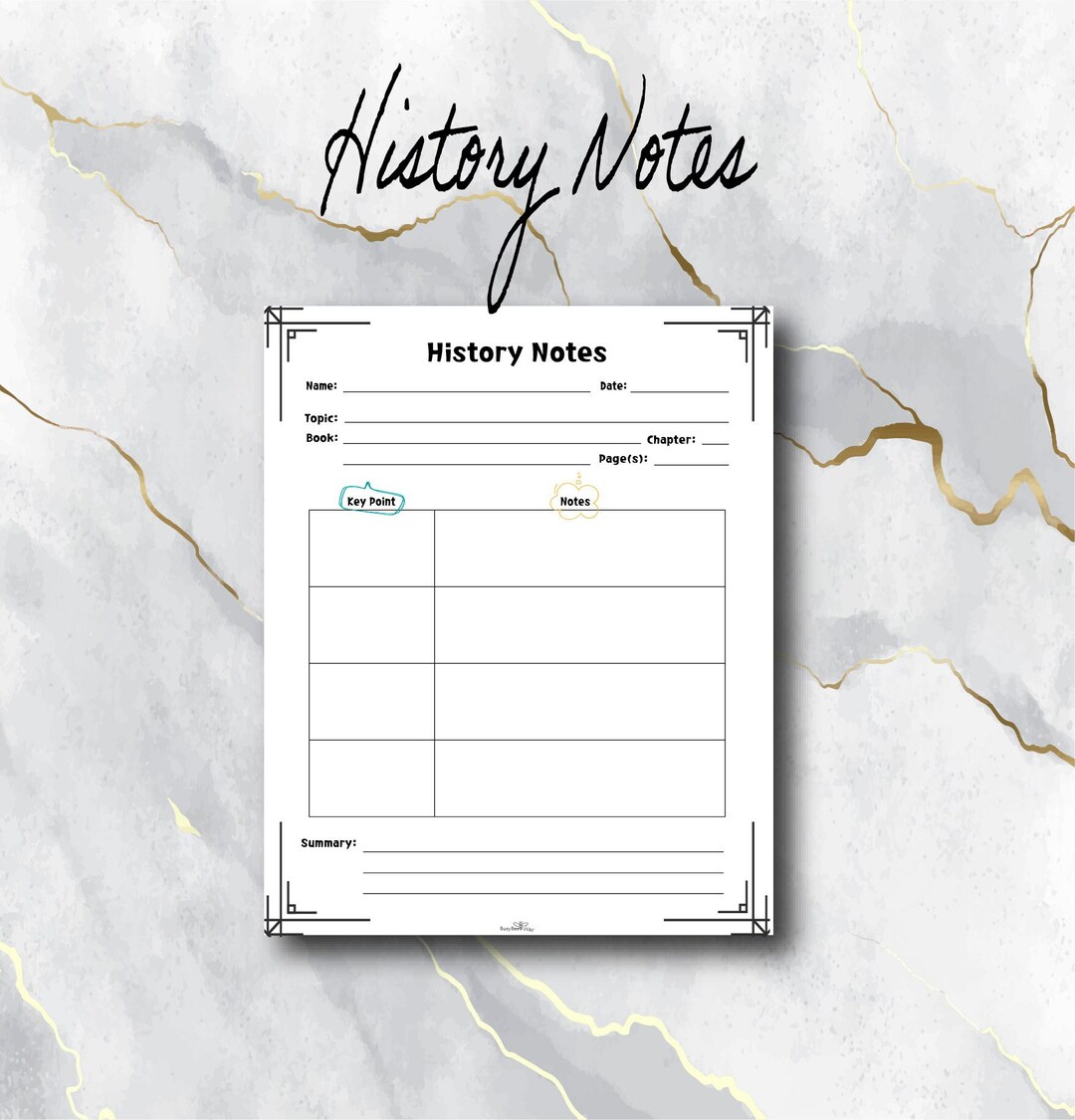 History Notes | 2 Sections | Instant Download | Lifetime Printable PDF ...