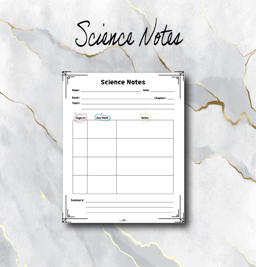 Scocience Notes Science Notes | 3 Sections | Instant Download | Lifetime Printable PDF ...