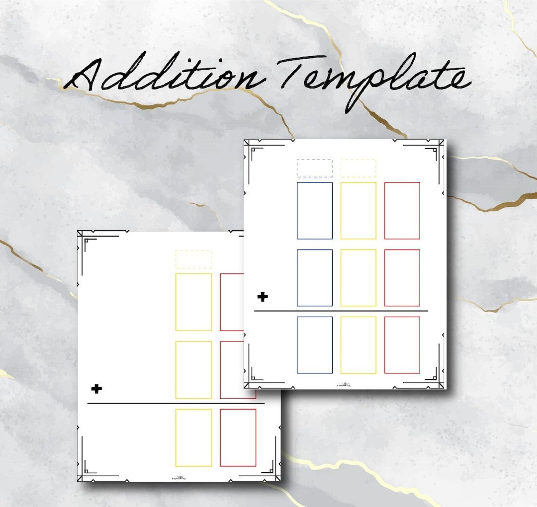 Blank Addition Template for Early Learners | Primary Colors ...