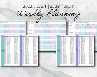 Weekly Planning 2022 | 2023 | 2024 | 2025 Teacher Student Planner | Editable Name Section | Lifetime Printable | Instant Download | PDF