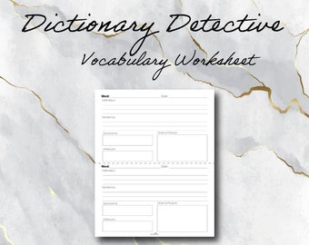 vocabulary printable etsy
