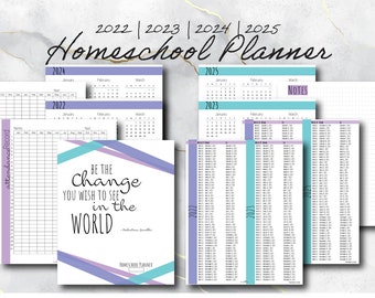 2022 | 2023 | 2024 | 2025 Homeschool Planner | PDF | BIBLE VERSION | Printable | Instant Download