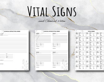 Vital Signs | Clinical Notes | Student Worksheets | Lifetime PDF Printable