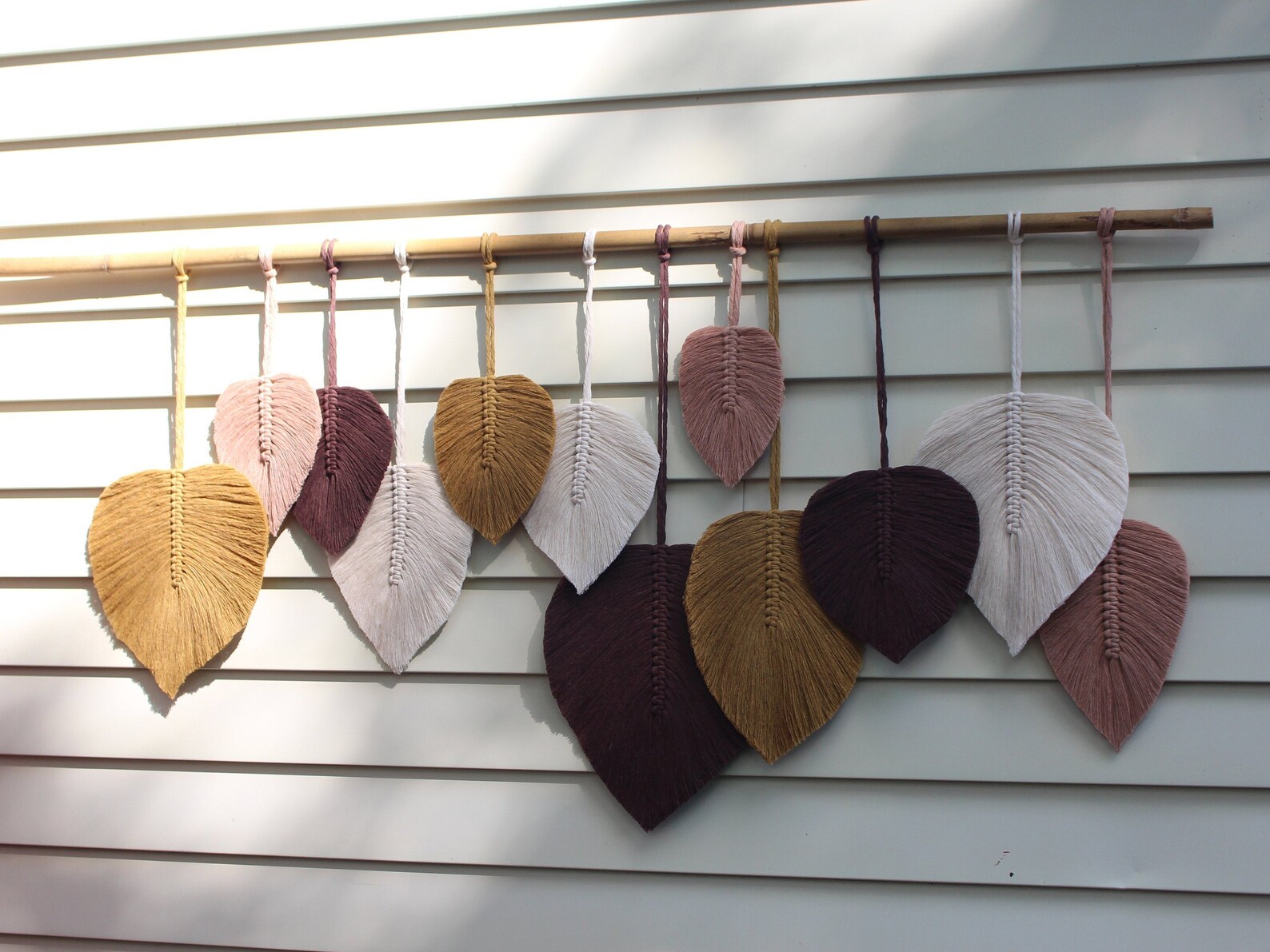 Large Macrame Wall Hanging leaves / Macrame Feathers / Etsy