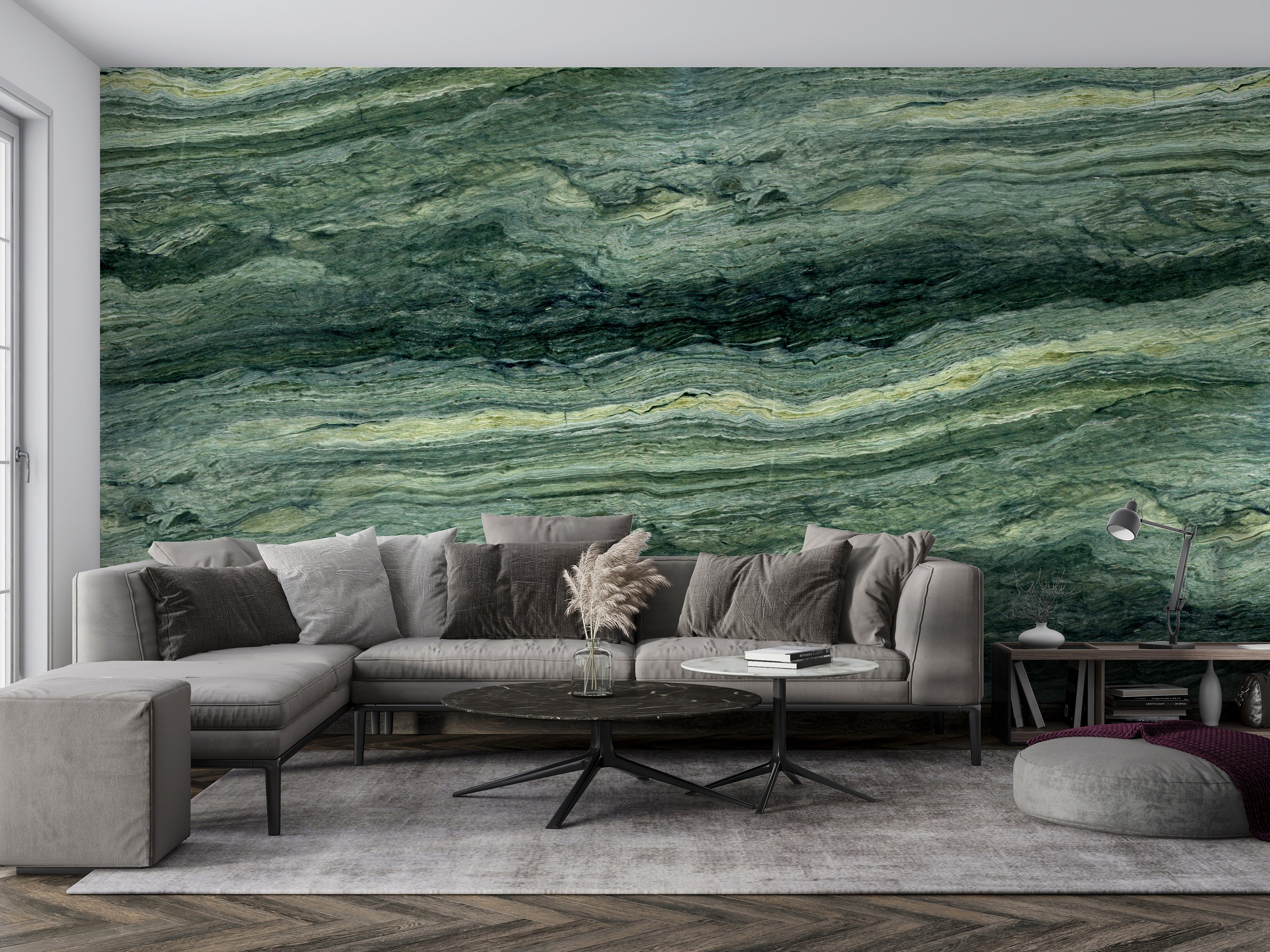 Self Adhesive Green Marble Wallpaper Peel and Stick Marble | Etsy