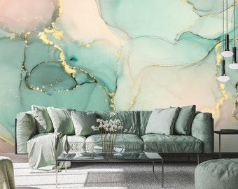 Peel Stick Marble Wallpaper, Light Colour Abstract Art Wall Mural