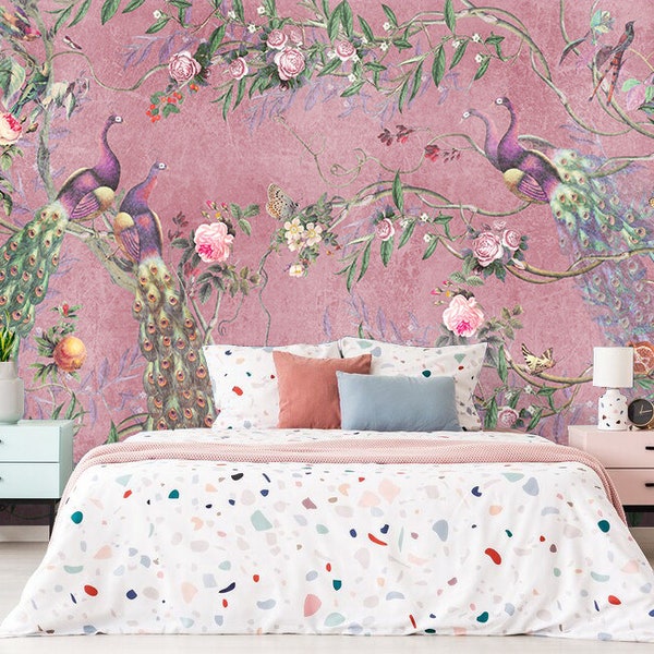 Chinoiserie Wallpaper Peel and Stick Etsy