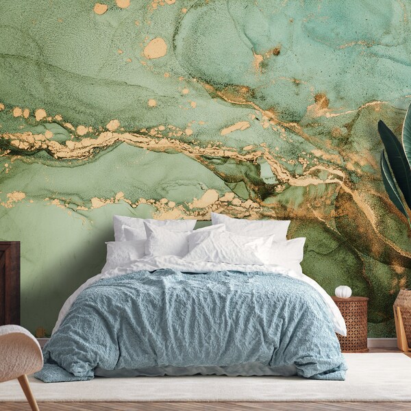 Green Marble Wallpaper - Etsy