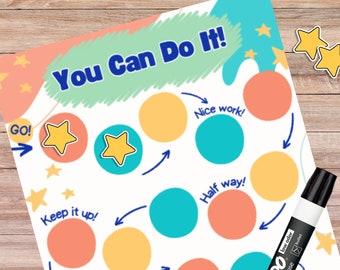 Kids Goal Tracker Printable: Reward Chart, Cutouts (Digital Download)