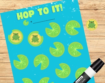 Goal Tracker Reward Chart Cutout Printable Download PDF Kids Goal Measurement Frog Themed