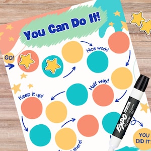 You Can Do It! Goal Tracker Reward Chart Cutout Printable Download PDF Kids Goal Measurement