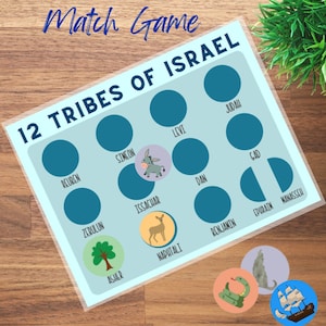Doze Tribos de Israel Filhos de Jacó Planilha Recortada Escola Dominical Cristã Escola Doméstica Bíblia Jogo de Memória Recorte para Crianças PDF