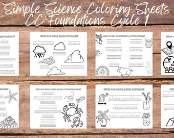 Classical Conversations CC Foundations Cycle 1 Science Coloring Pages Handwriting Practice Cursive Print Digital Download Printable Simple
